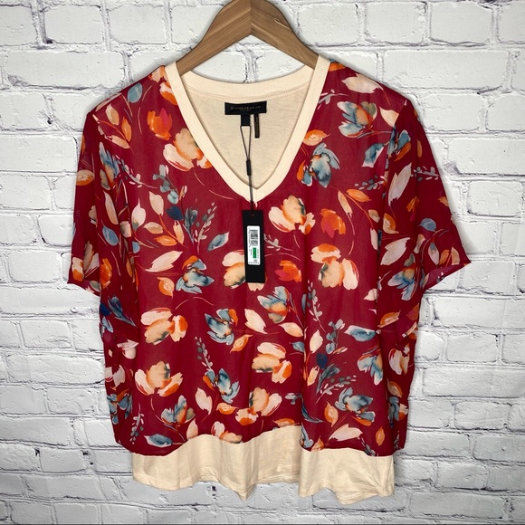 Donna Karan Floral Layered Blouse - Picture 3 of 10